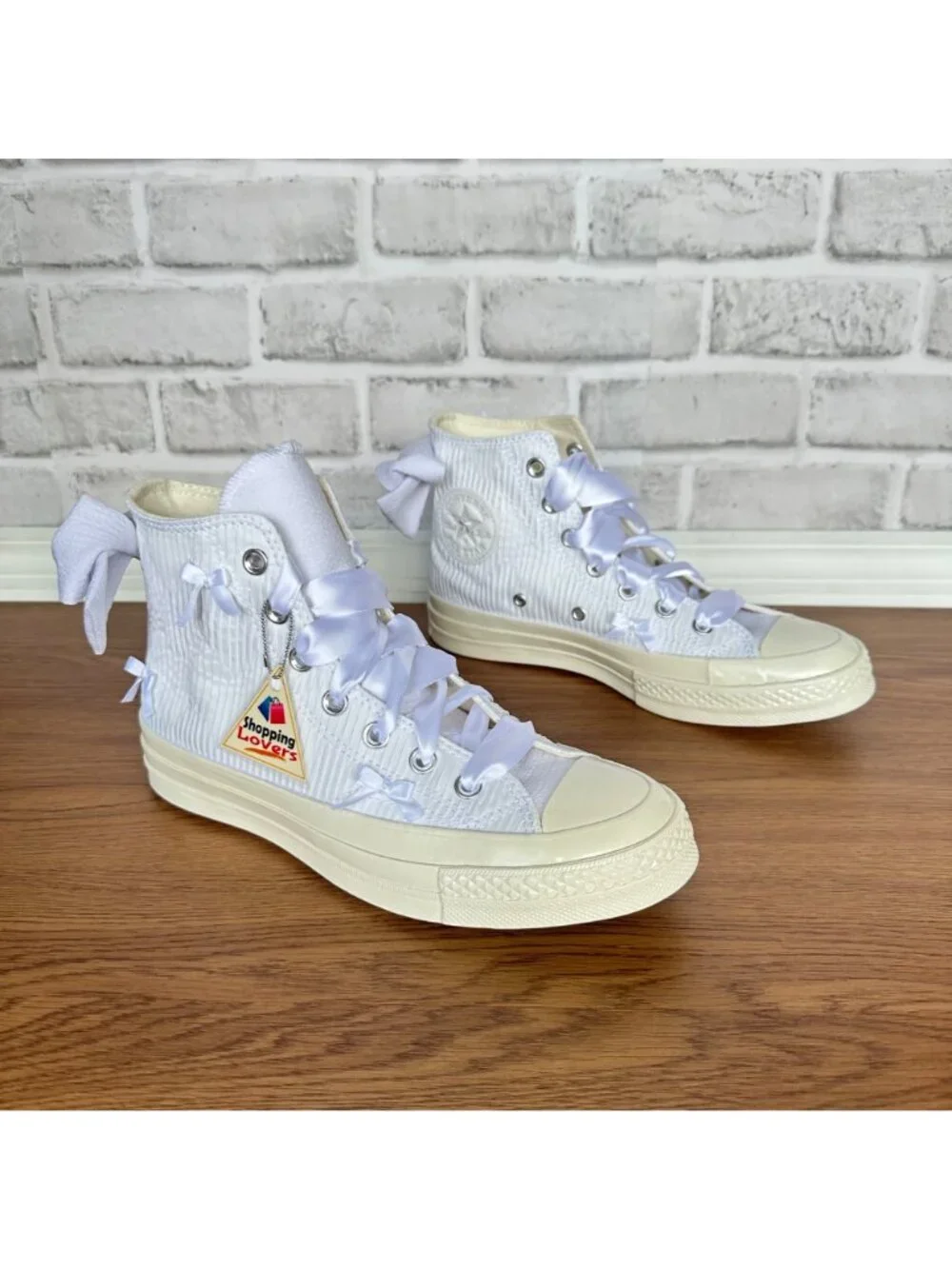 ⭐Rare Converse Chuck 70 Hi Bow Pleated 7 Men Shoes Elegant Sneaker White A15191C